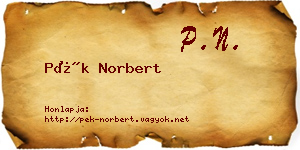 Pék Norbert névjegykártya