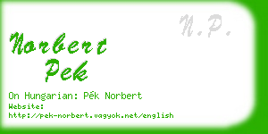 norbert pek business card