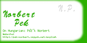 norbert pek business card